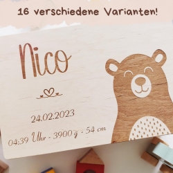 Personalisierte Erinnerungskiste Baby mit Namen Geburt Taufe Baby