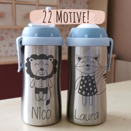 Trinkflasche aus Edelstahl - Gravur Babyfläschche Nuk Junior Cup