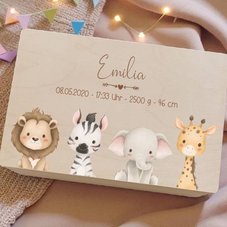 Erinnerungskiste Baby Zwillinge personalisiert Geburt Taufe