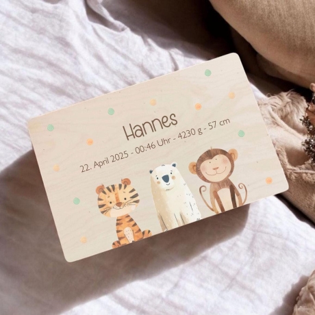 Erinnerungskiste Baby Zwillinge personalisiert Geburt Taufe
