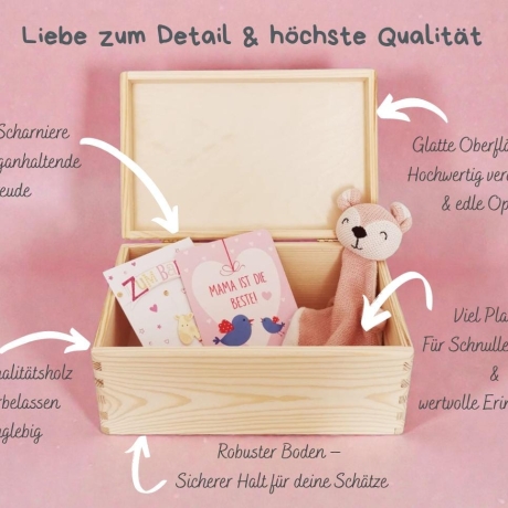 Personalisierte Erinnerungskiste Baby Regenbogen Geburt Taufe 