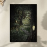 Aquarellkunst   ~ Düsterer Waldpfad -Fantasy - Umweltfreundlicher Druck ~ Watercolor
