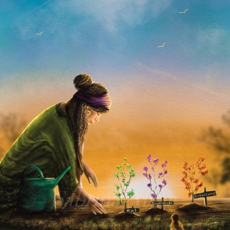 Waldliebe Illustration ~ Mein innerer Garten ~ DIN A4 Print made by a human (NO AI)