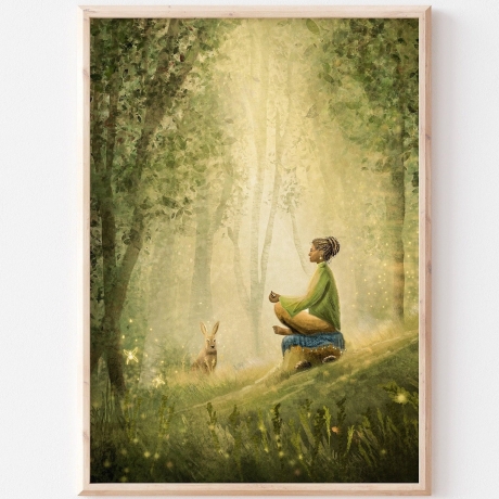 Waldliebe Illustration ~ Im Hier und Jetzt ~ DIN A4 Print made by a human (NO AI)