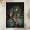 Aquarellkunst   ~ Versteckter Waldteich -Fantasy -Umweltfreundlicher Druck ~ Watercolor