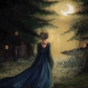 Aquarellkunst   ~ Der Mondin entgegen -Fantasy - Umweltfreundlicher Druck ~ Watercolor