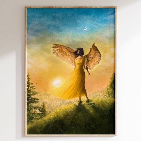 Waldliebe Illustration ~ Die Kraft des Windes ~ DIN A4 Print made by a human (NO AI)
