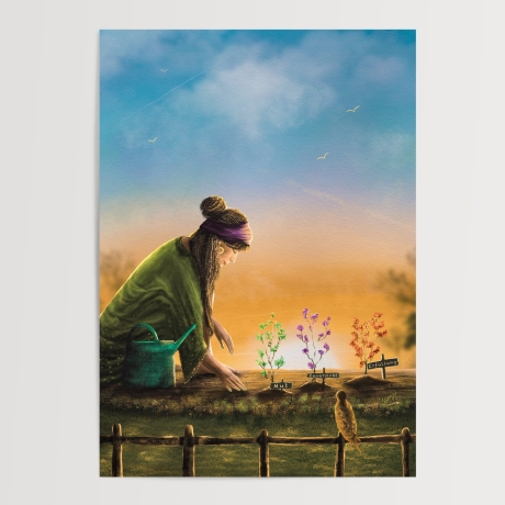 Waldliebe Illustration ~ Mein innerer Garten ~ DIN A4 Print made by a human (NO AI)