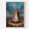 Waldliebe Illustration ~ Die Kraft des Feuers ~ DIN A4 Print made by a human (NO AI)