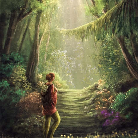 Waldliebe Illustration ~ Auf neuen Wegen ~ DIN A4 Print made by a human (NO AI)
