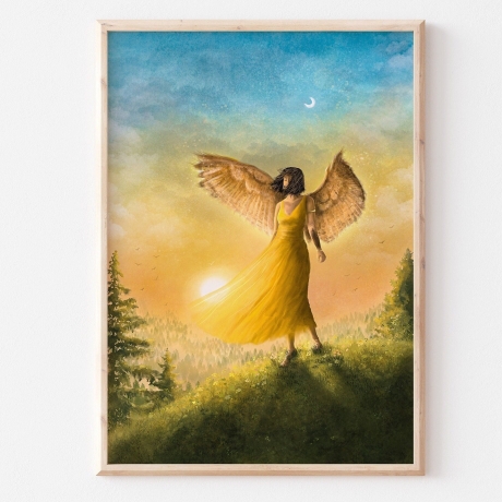 Waldliebe Illustration ~ Die Kraft des Windes ~ DIN A4 Print made by a human (NO AI)