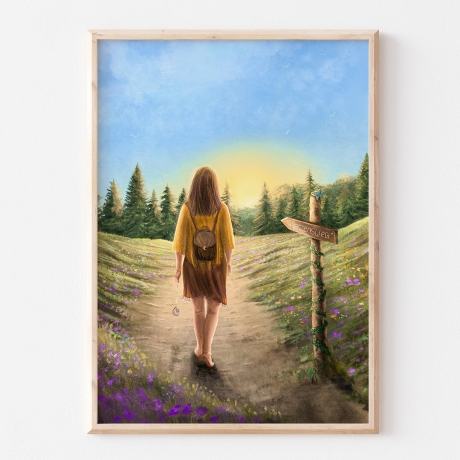 Waldliebe Illustration ~ Herzensweg ~ DIN A4 Print made by a human (NO AI)