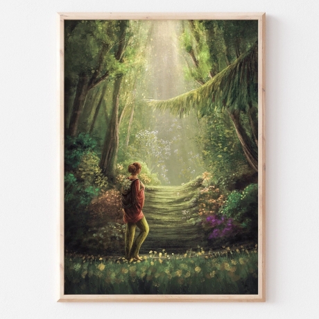 Waldliebe Illustration ~ Auf neuen Wegen ~ DIN A4 Print made by a human (NO AI)