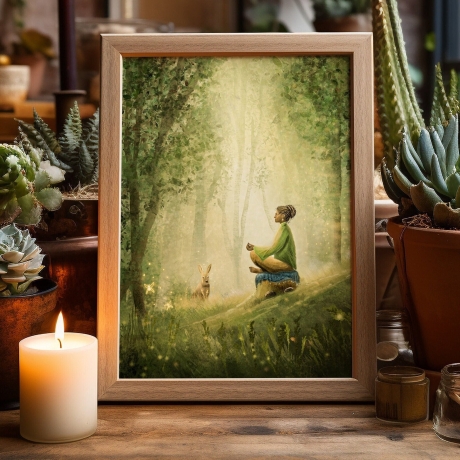 Waldliebe Illustration ~ Im Hier und Jetzt ~ DIN A4 Print made by a human (NO AI)