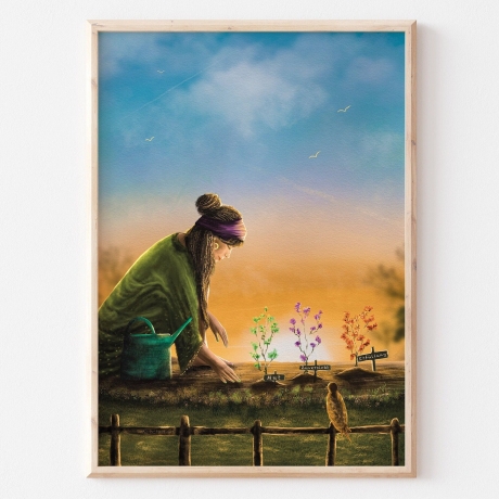 Waldliebe Illustration ~ Mein innerer Garten ~ DIN A4 Print made by a human (NO AI)