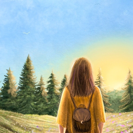 Waldliebe Illustration ~ Herzensweg ~ DIN A4 Print made by a human (NO AI)