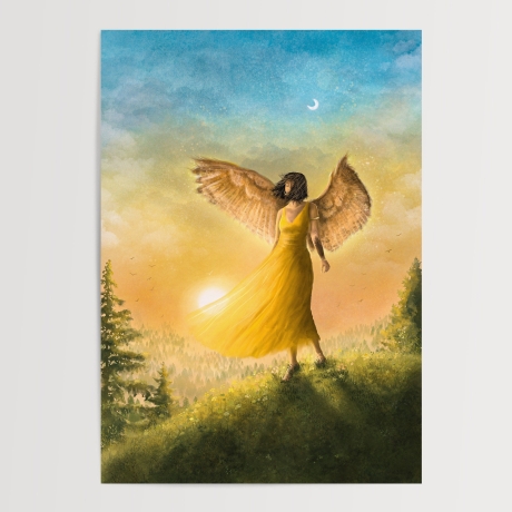 Waldliebe Illustration ~ Die Kraft des Windes ~ DIN A4 Print made by a human (NO AI)