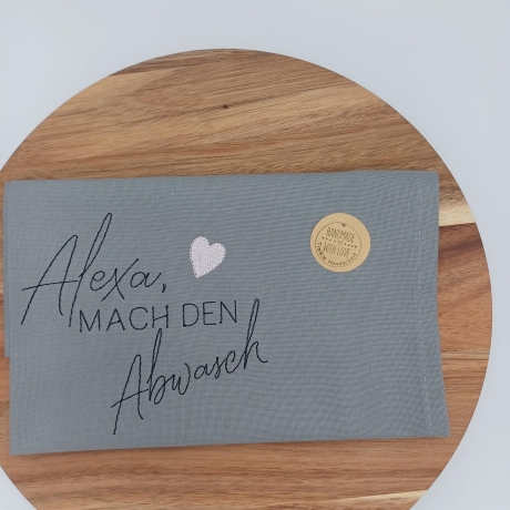 Küchenhandtuch Geschirrtuch Alexa Spruch Sprüche