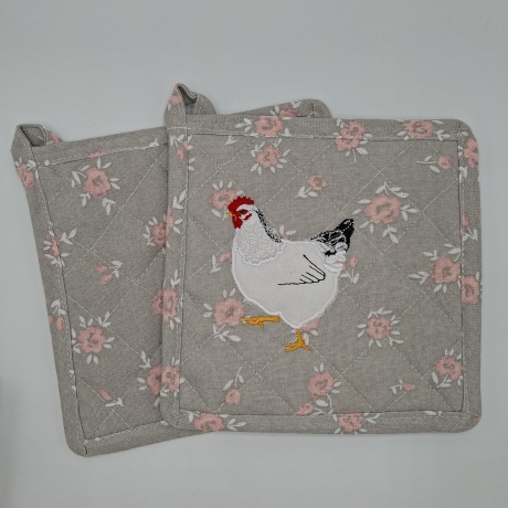 Küchenhandtuch Geschirrtuch Huhn Blumen