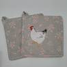 Küchenhandtuch Geschirrtuch Huhn Blumen