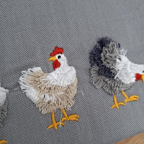 Küchenhandtuch Geschirrtuch Hühner Huhn Fransen