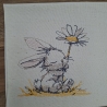 Küchenhandtuch Geschirrtuch Hase Blume