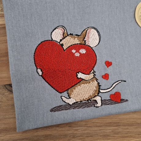 Küchenhandtuch Geschirrtuch Maus Herz Valentinstag