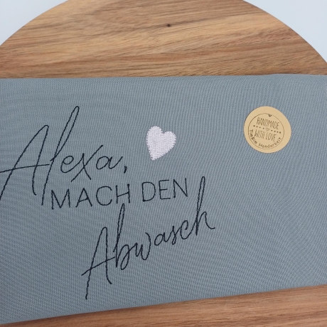 Küchenhandtuch Geschirrtuch Alexa Spruch Sprüche
