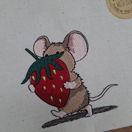 Küchenhandtuch Geschirrtuch Maus Erdbeere