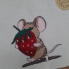 Küchenhandtuch Geschirrtuch Maus Erdbeere