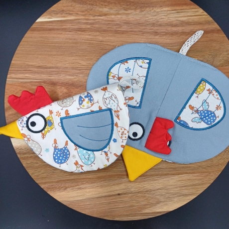 Topflappen Huhn, Hühner