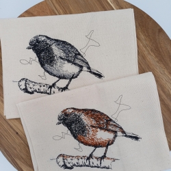 Küchenhandtuch Geschirrtuch Rotkehlchen Vogel