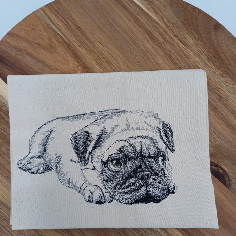 Küchenhandtuch Geschirrtuch Hund Mops