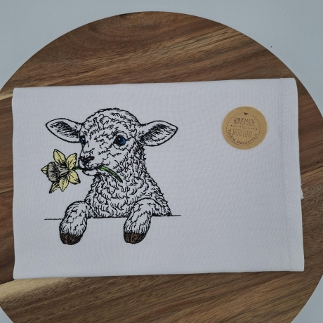 Küchenhandtuch Geschirrtuch Schaf Lamm Frühling