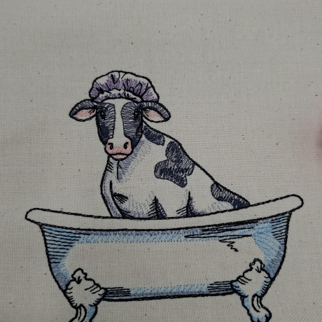 Küchenhandtuch Geschirrtuch Kuh Badewanne