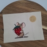 Küchenhandtuch Geschirrtuch Maus Erdbeere
