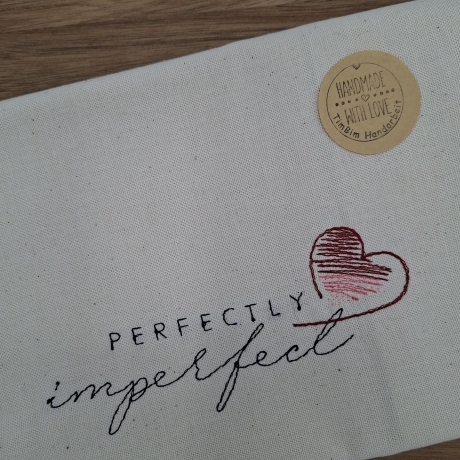 Küchenhandtuch Geschirrtuch Perfekt-Unperfekt Spruch Herz