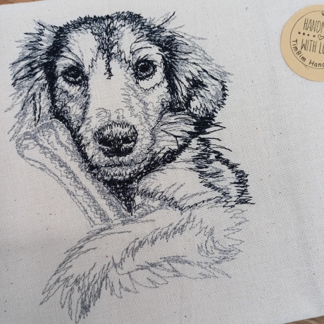 Küchenhandtuch Geschirrtuch Hund Knochen