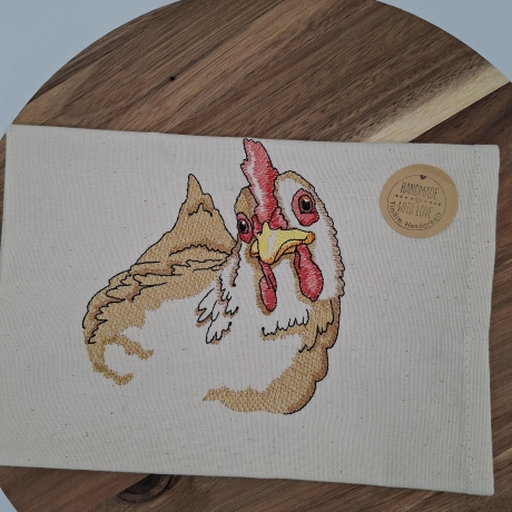 Küchenhandtuch Geschirrtuch Hahn Huhn