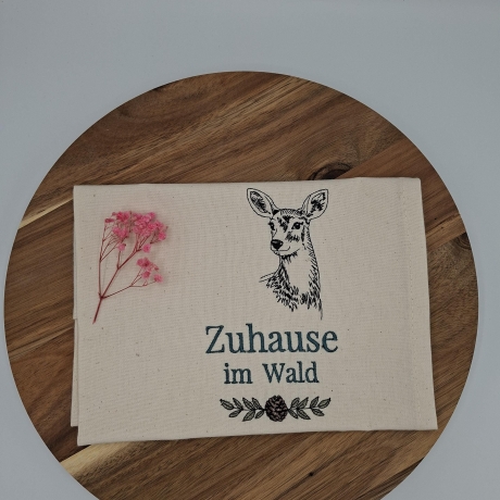 Küchenhandtuch Geschirrtuch Reh Hirsch Wald
