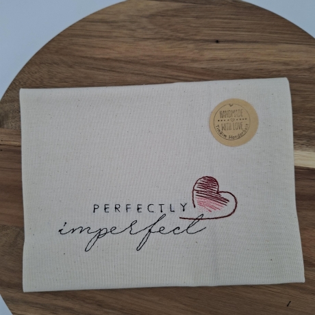 Küchenhandtuch Geschirrtuch Perfekt-Unperfekt Spruch Herz