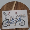 Küchenhandtuch Geschirrtuch Hühner Fahrrad