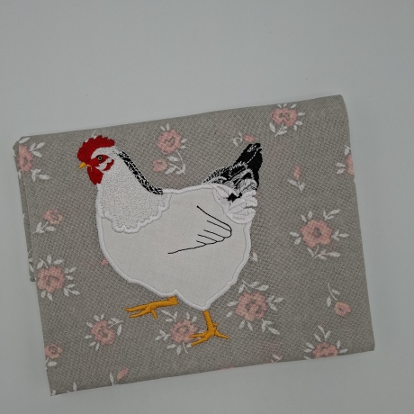 Küchenhandtuch Geschirrtuch Huhn Blumen