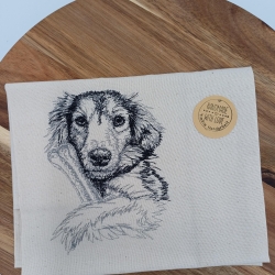 Küchenhandtuch Geschirrtuch Hund Knochen