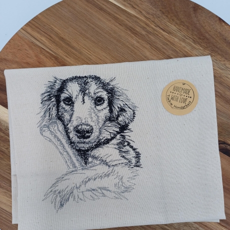 Küchenhandtuch Geschirrtuch Hund Knochen