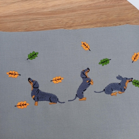 Küchenhandtuch Geschirrtuch Dackel Herbst
