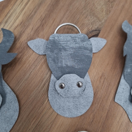 Schlüsselanhänger Kunstleder Kuh Pferd Schwein