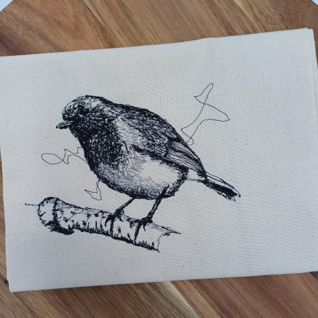 Küchenhandtuch Geschirrtuch Rotkehlchen Vogel
