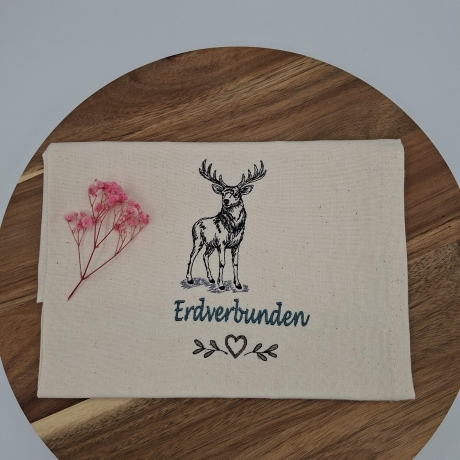 Küchenhandtuch Geschirrtuch Reh Hirsch Wald