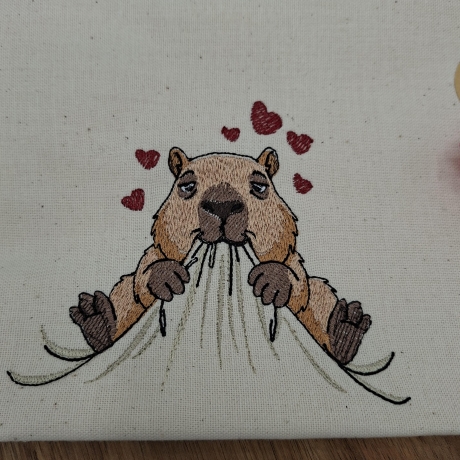Küchenhandtuch Geschirrtuch Capibara Herz